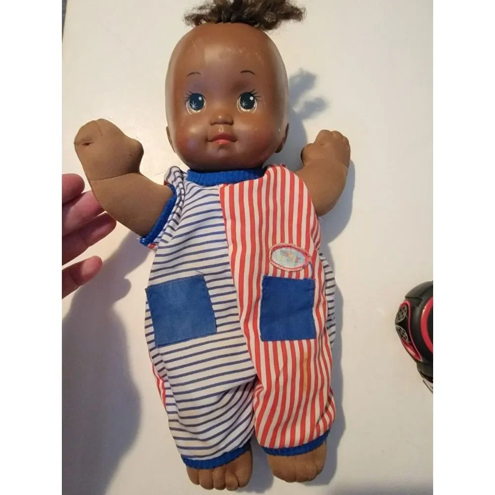 Vintage 1989 Magic Nursery‎ Doll African American 1980s Vtg Striped Pajamas